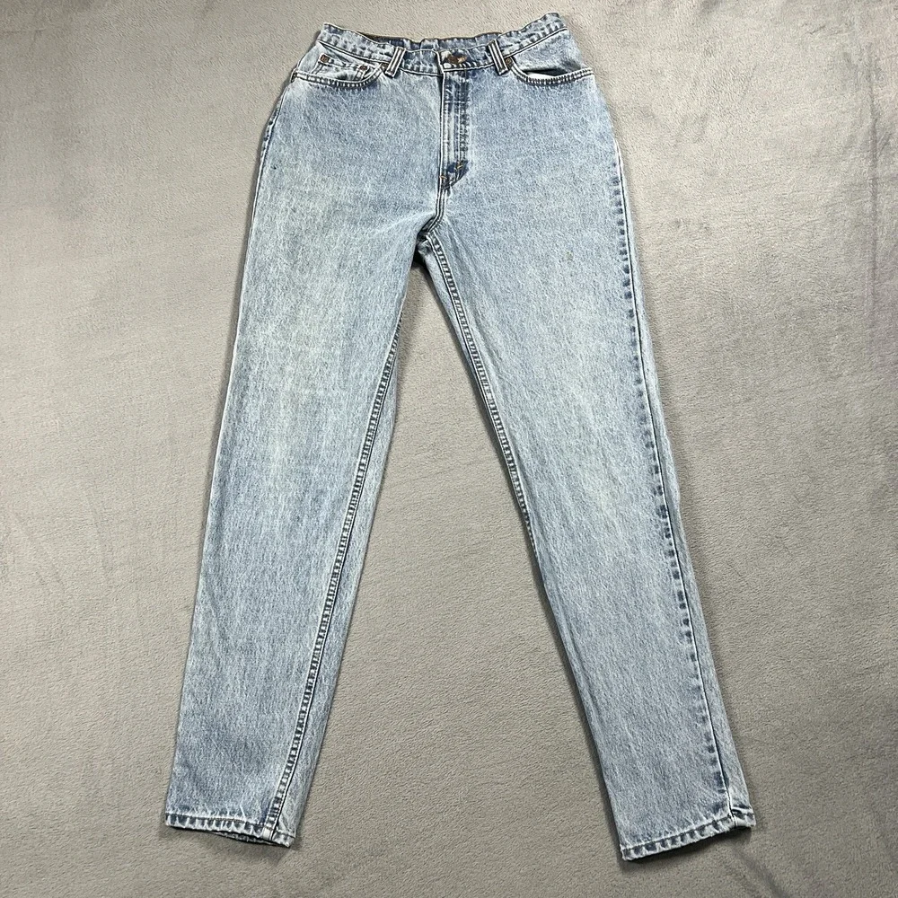 VTG Levis 512 Jeans Womens 12 Long Blue 90s Slim Tapered High Rise Light Wash